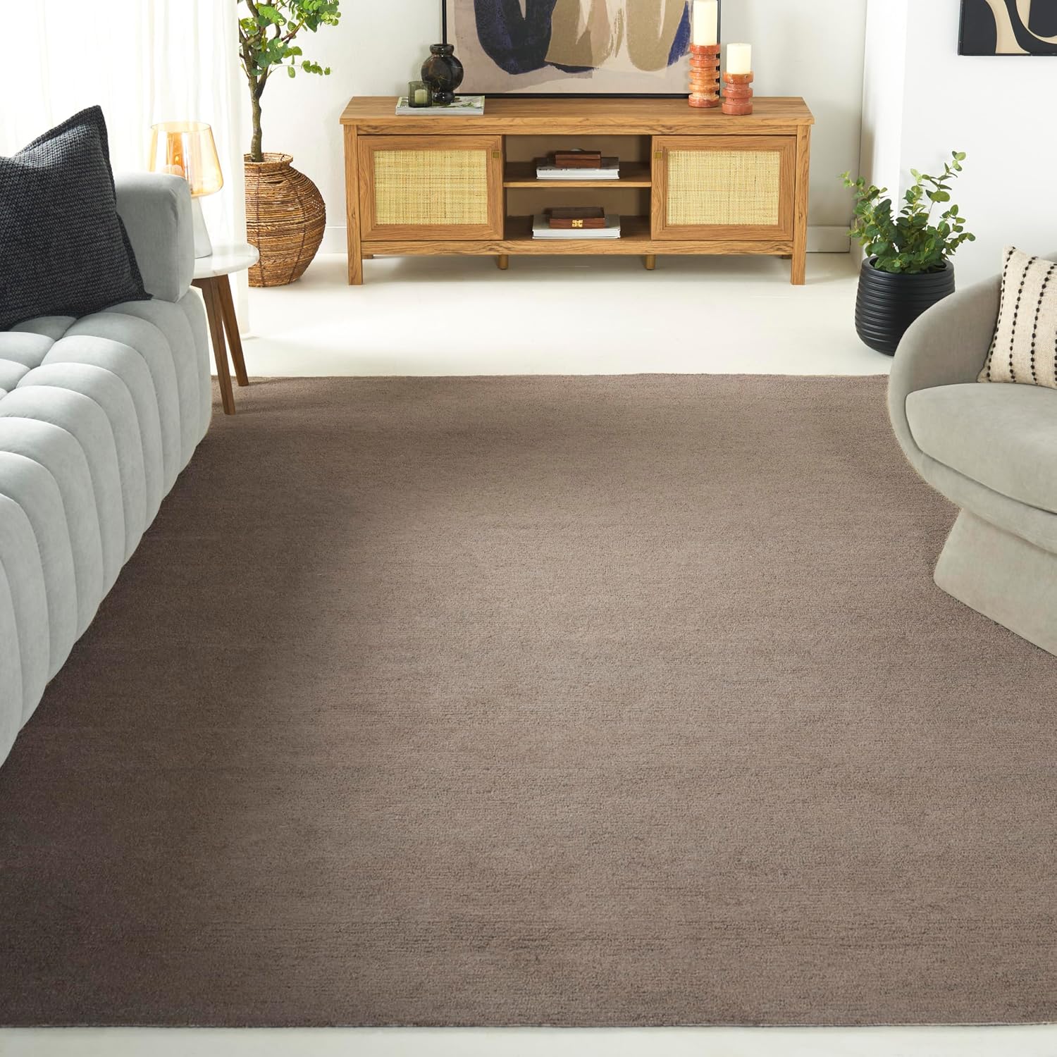 SAFAVIEH Area Rug 8x10 - Natural Fiber Collection - Large - Beige, Handmade Jute, Ideal for Living Room, Bedroom, Dining Space (NFB725B)