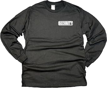 Security Cotton Long Sleeve t Shirts with Reflective Decoration on Both Front and Back.