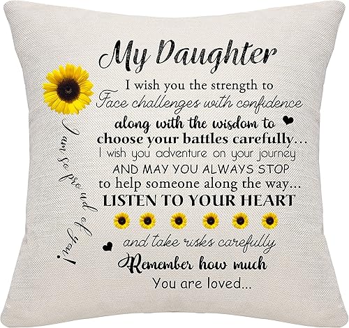 Funda de almohada para regalo de hija de mamá, papá, hija, funda de cojín para regalo de cumpleaños (hija), 216-220, grande