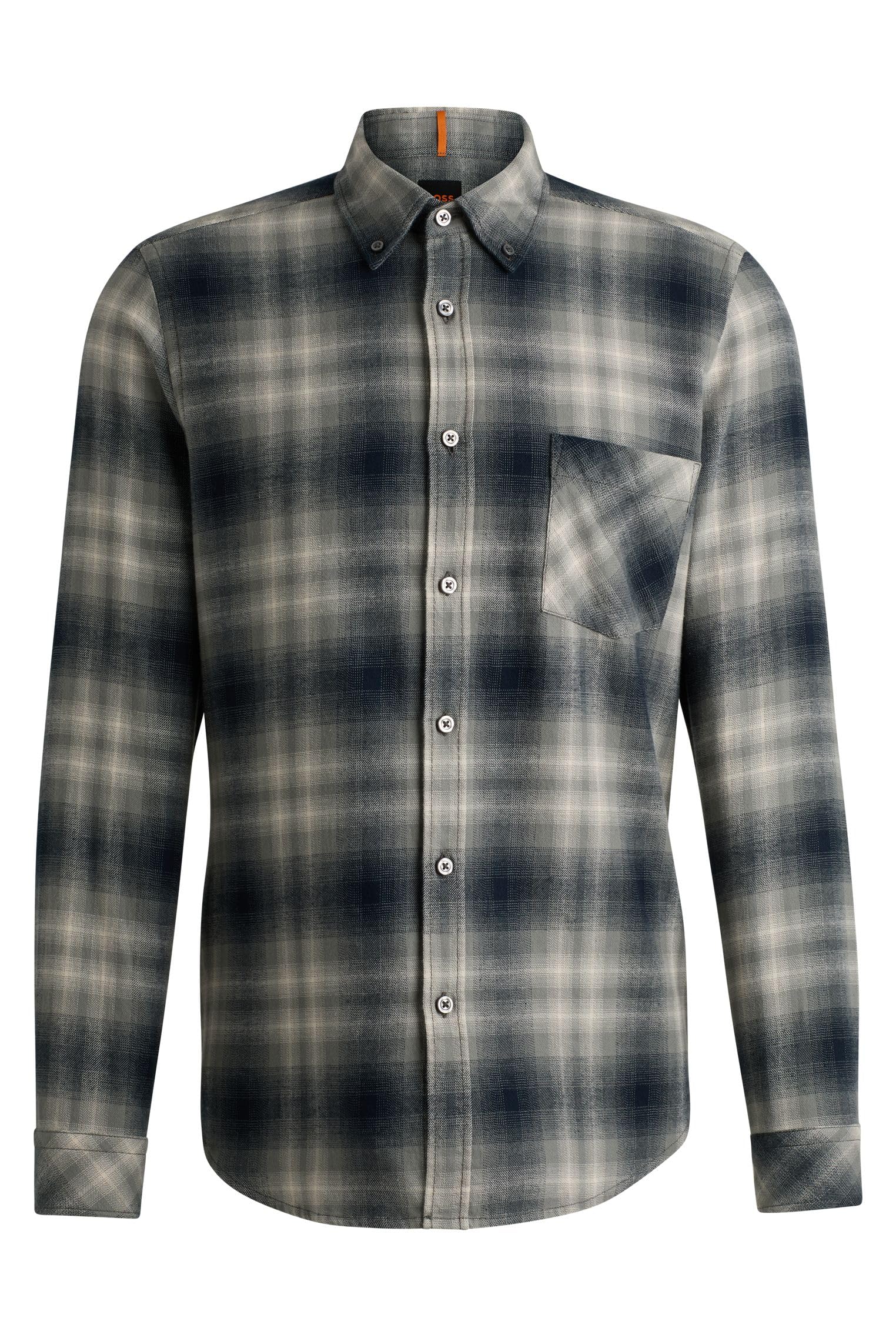 BOSS Mens Rickert M Checked Regular-fit Shirt in Cotton Flannel