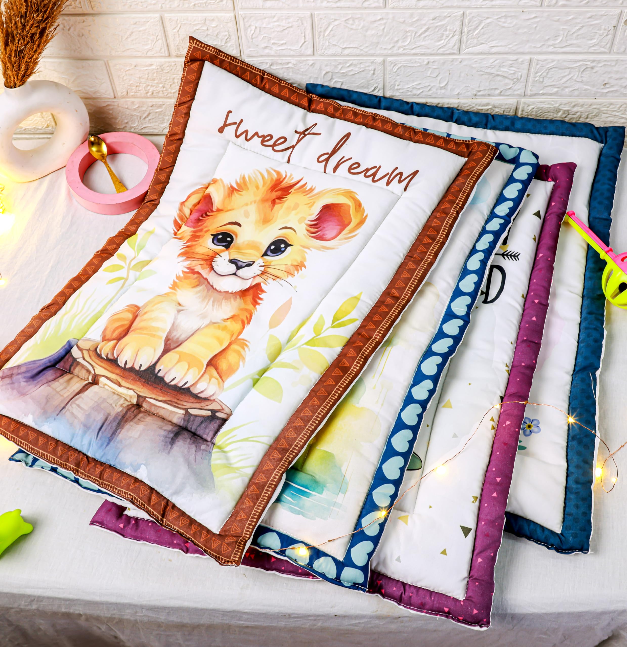Novo Baby Newborn Soft Cotton Godadi | Baby gaddi | Baby Crib Sheet | Baby mat | Godari |Bedding Set| Baby | Bed (Pack of 4) - Image 2 thumbnail