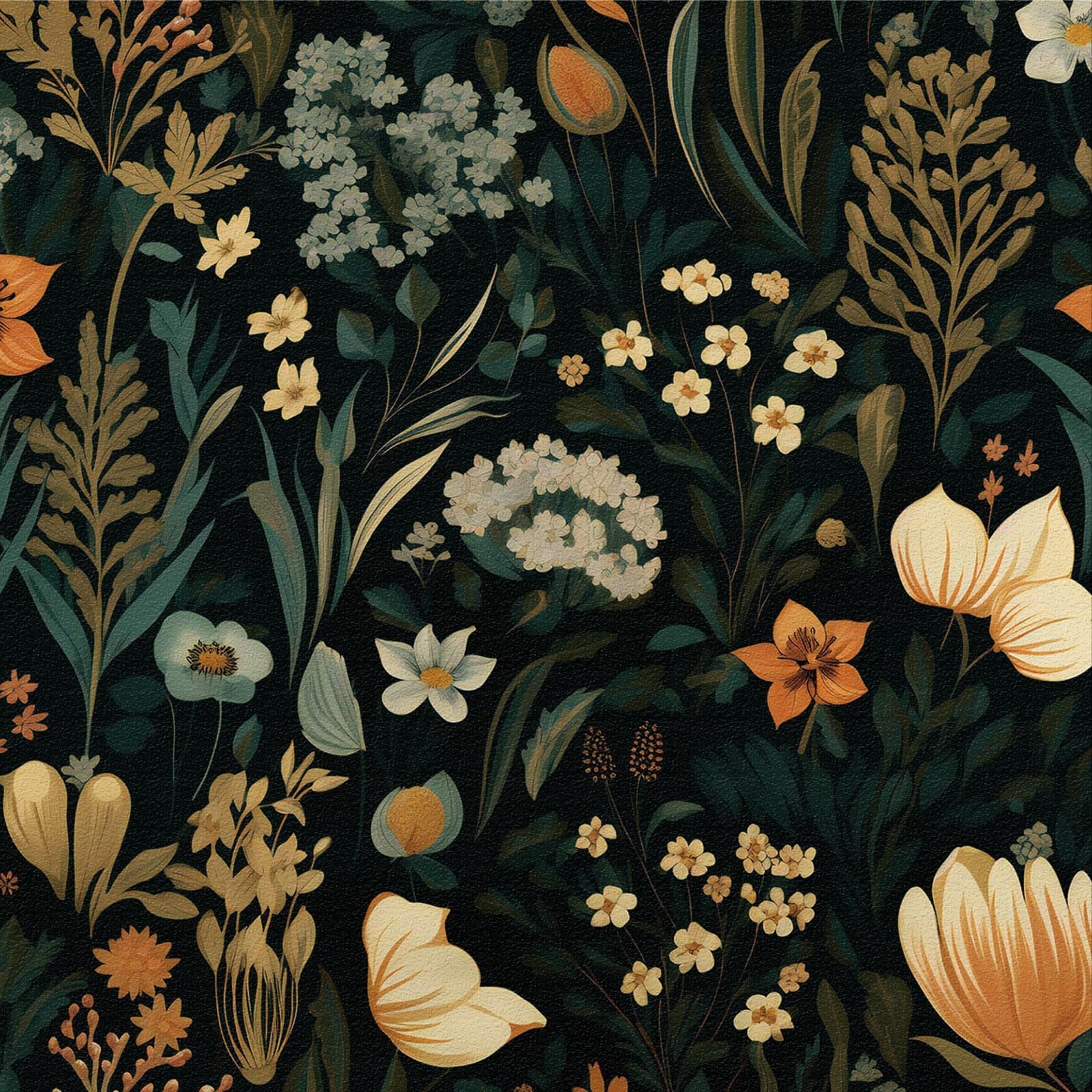 LZH-LP Self Adhesive Wallpaper, 44x300CM Vintage Boho Floral Peel and Stick Contact Paper Green Yellow Flower Seamless Removable Wallpaper Decorative Film for Wall Decal — image 1