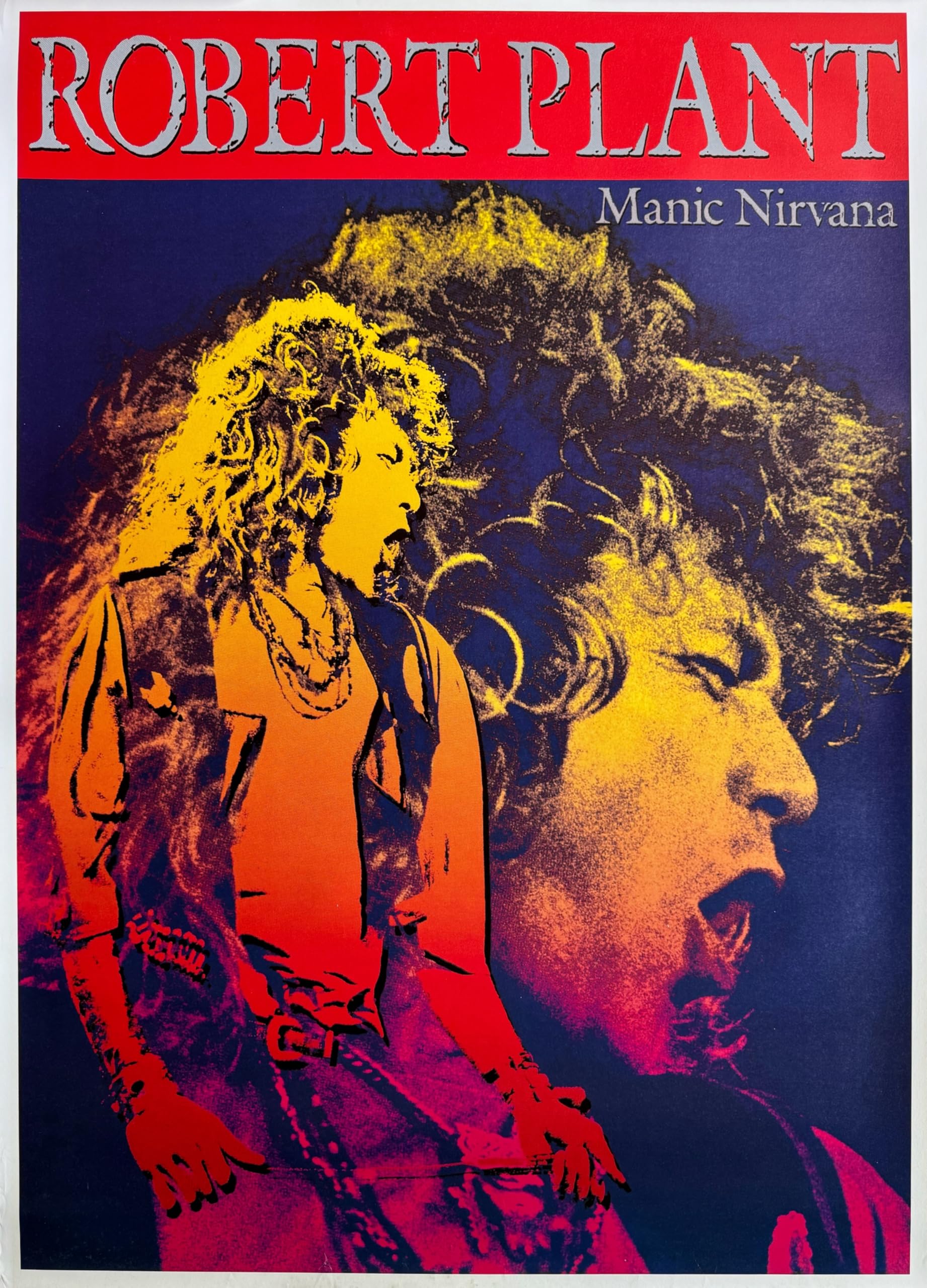 Affiche Robert Plant Manic Nirvana poster mural pour salon retro rock