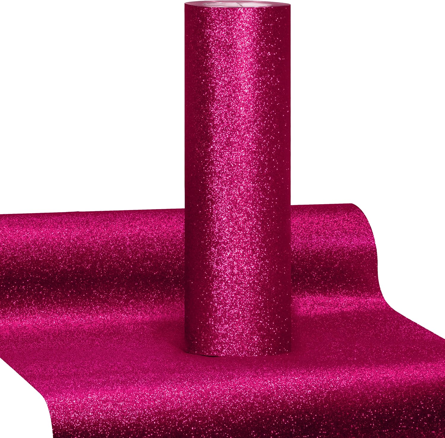 VViViD Magenta Pink Glitter Heat Transfer Vinyl, Iron Designs onto T-Shirts 10” x 8ft