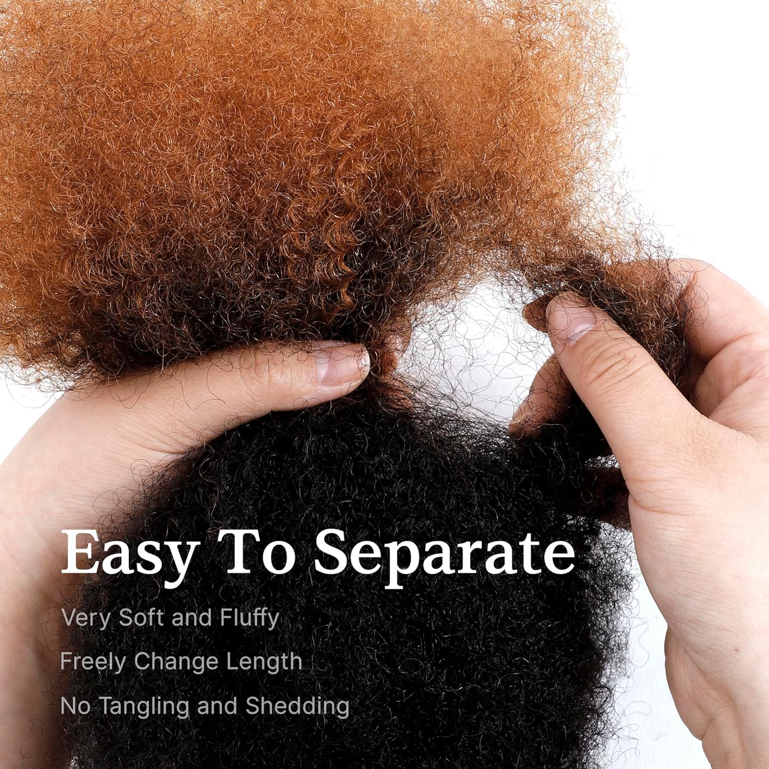 Afro Kinky Bulk Human Hair, 4C Afro Kinky-Curly Bulk Human Hair for Twist Mini Twists Braiding and Dreadlock Extensions 50g/Pack (T30, 16 Inch)