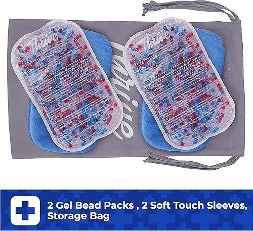 Miniatura 5 de Thrive Paquetes de hielo de gel reutilizables para lesiones 2 unidades, 7.5 x 5 pulgadas, azul, paquete de hielo de gel flexible con cuentas y