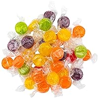 Vista 2 de Hard Candy Buttons Assorted Fruit Flavors - 2Lb Bag Of Delicious & Soothing Fruit Drops Packaged By Snackadilly