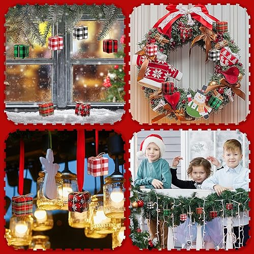 Miniatura 6 de 24 piezas de mini regalos para manualidades, cuadros de búfalo, decoración de árbol de Navidad, caja de regalo, decoración de Navidad, adornos de