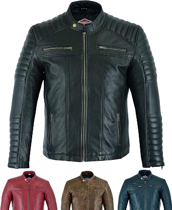 Mens Casual Leather Jacket - Real 