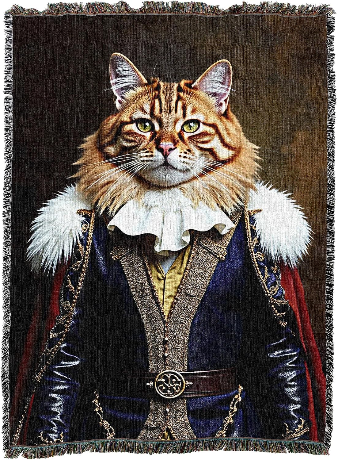Pure Country Weavers Lord Ginger Blanket - Royal Gift for Cat Lover - Cotton Tapestry Throw - Made in The USA - 72"x54"
