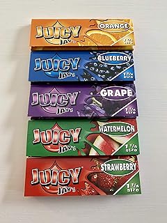 Juicy Jays Rolling Papers 5 pack 1 1/4 Fruit Watermelon,Strawberry,Orange,Blueberry,Grape