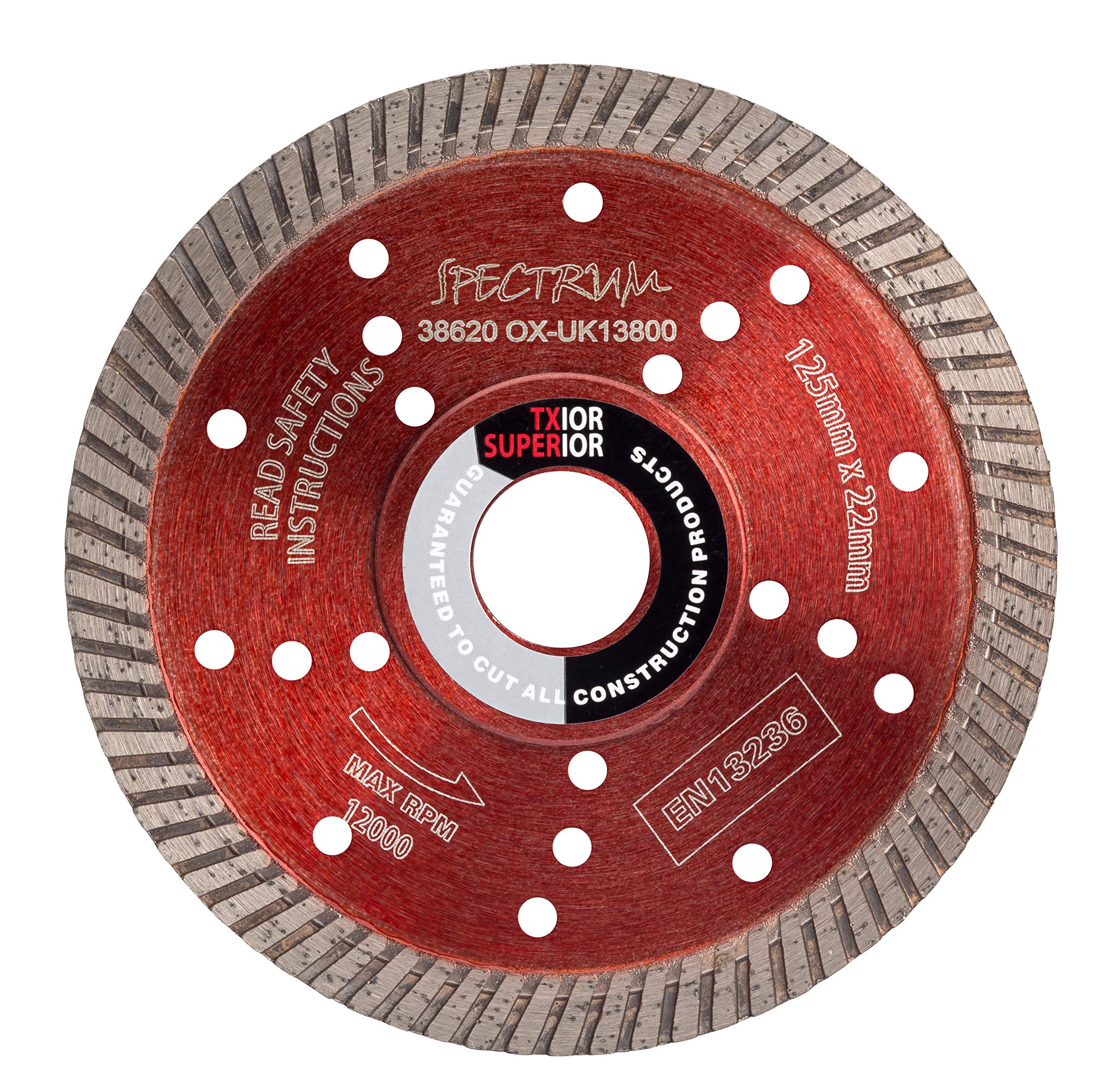Ox Tools Multi-Colour Spectrum 10Mm General Purpose Diamond Blade - 125/22.23Mm Small