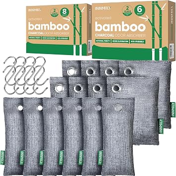 14 Packs Activated Charcoal Odor Absorber for Shoes and Home
