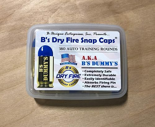 Miniatura 2 de B's Dry Fire Snap Caps - A.K.A. B's Dummy's - Dummy 380 Tapas de entrenamiento automático (paquete de 7) (latón azul)