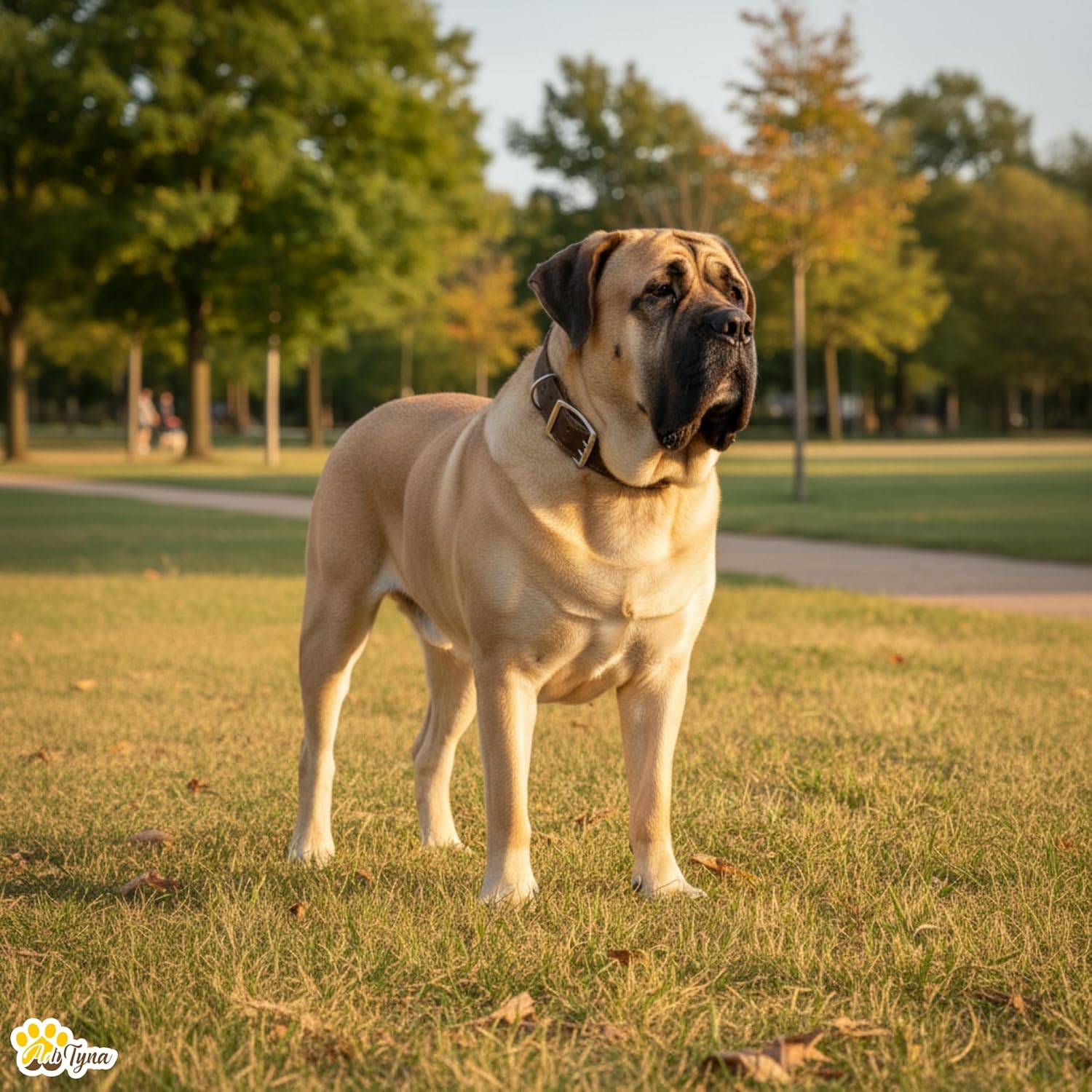 ADITYNA Big Leather Dog Collar - XXL Dog Collar for Giant Breeds Such as Mastiff (Giant: Fit 30" - 36" Neck, Brown)