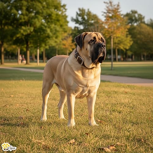 Miniatura 7 de ADITYNA Collar grande de cuero para perro, collar de perro XXL para razas gigantes como mastín (gigante cuello de 30 a 36 pulgadas, marrón)