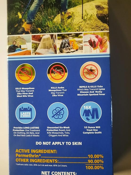 Duration-10% Permethrin 6week for Clothing & Gear Insect Repellent Treats 16 Sets of Clothing