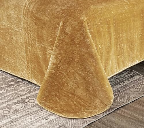 Vista 54 de Chezmoi Collection Manta pesada de una sola capa, 9 libras, estilo coreano, de visón Raschel, gruesa y sedosa, 26.46 oz/m², 85 x 95 pulgadas