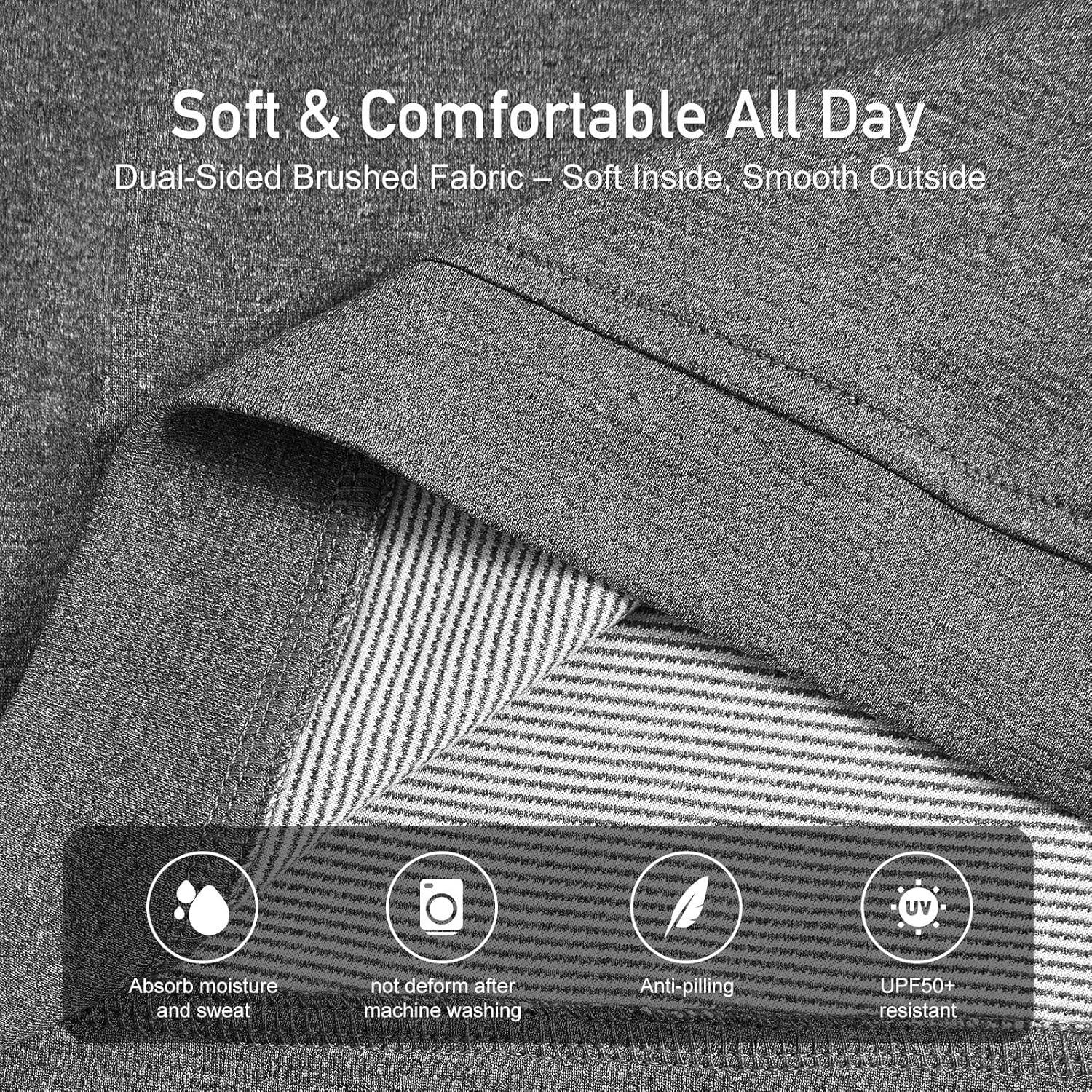 UPF 50+ Performance Polo Shirt for Men, Long Sleeve 1/4 Zip with Brushed Stretch Fabric for Golf Business Casual - Image 4