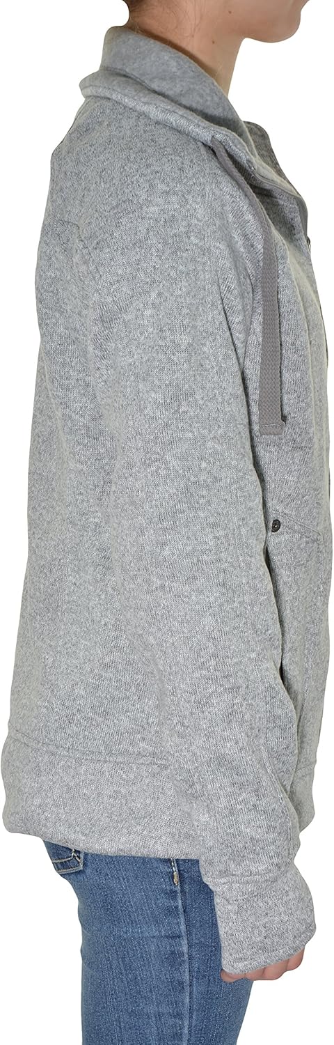 Avalanche Ladies' Full Zip Sweater Knit Fleece Jacket-Heather Gray, Large