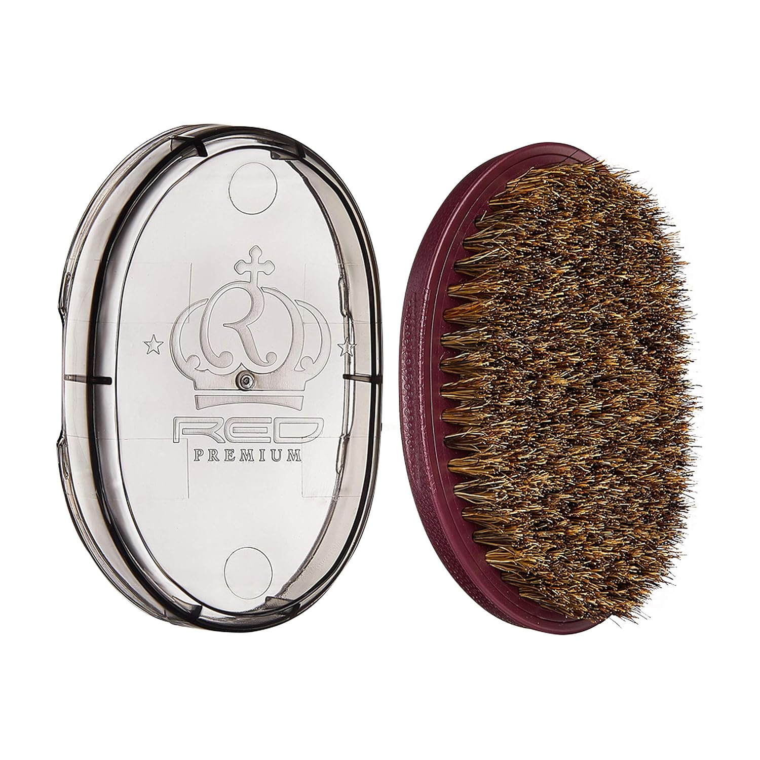 Red Premium Pocket Wave Bow Wow Curved Palm Brush Soft Bristles