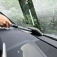 Vista 4 de POLYTE - Herramienta de limpieza de vidrio giratoria para parabrisas, mango de aluminio extensible con 3 cubiertas de microfibra de calidad prémium