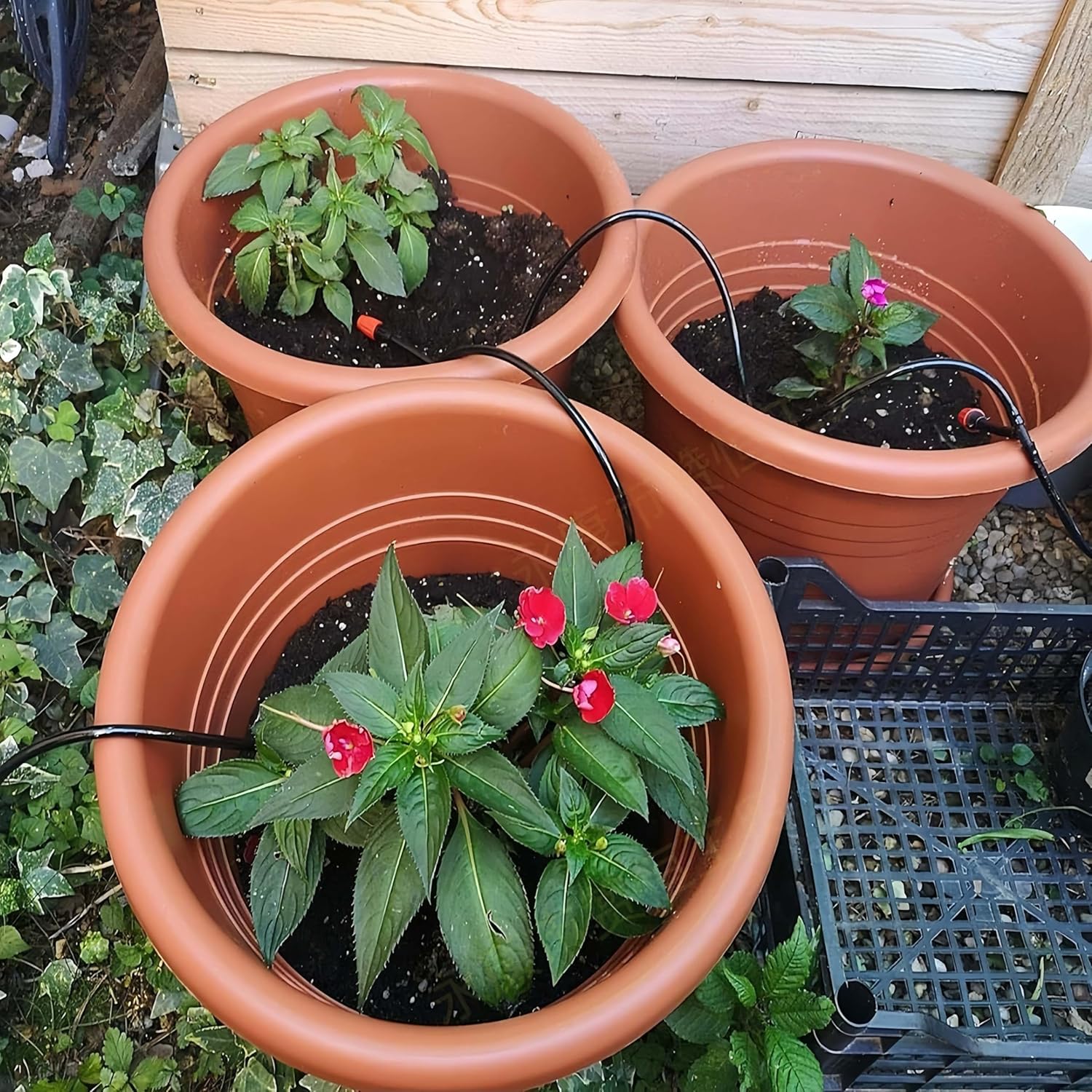 100FT Drip Irrigation System, Adjustable Nozzle Irrigation System for Garden, Automatic Garden Watering System with 5/16" & 1/4" Tubing, DIY Drip Irrigation Parts for Yard Lawn Flower Beds