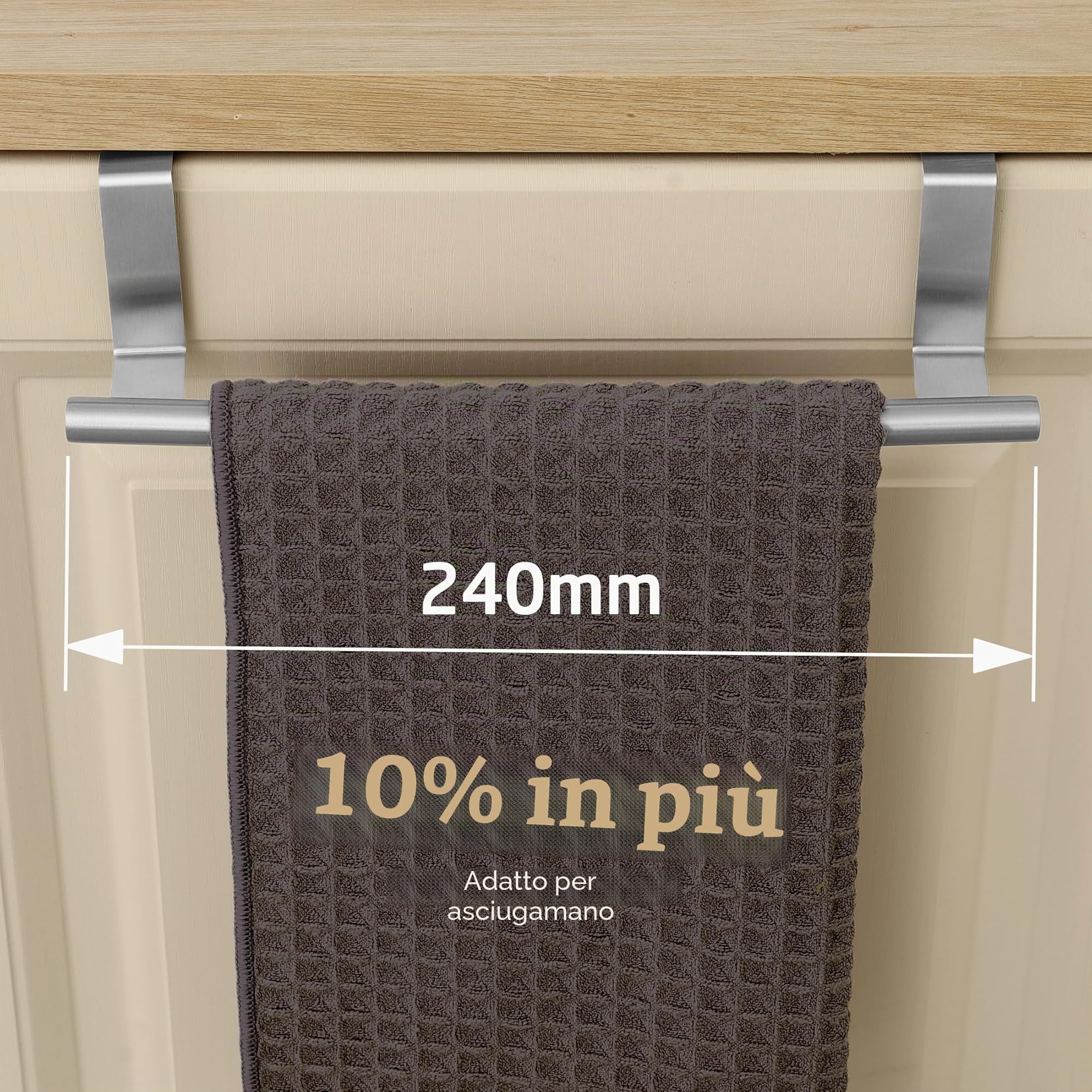 KES Appendi Asciugamani Cucina Porta Strofinacci Cucina Acciaio Inossidabile SUS304 Porta Salviette Barra Canovaccio Porta Porta Asciugamani 2 Pezzi, KTH200S26-2-P2