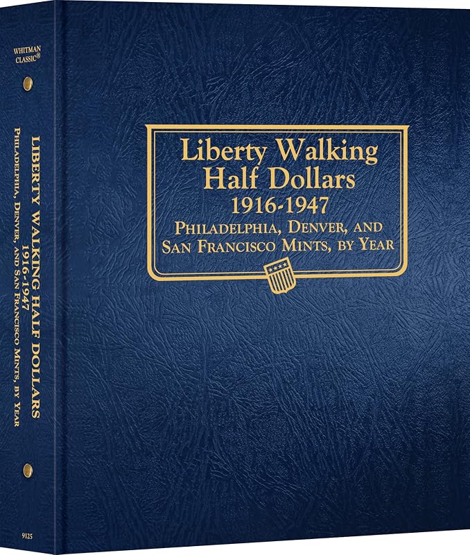 Álbum de monedas Whitman Classic®: medio dólar Liberty Walking: 1916-1947 (P, D y S Mints)