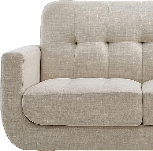 Miniatura 37 de Rosevera Elena - Sillón contemporáneo con tapicería de lino, muebles de sala de estar, color beige Beige,Gris,Beige claro,Natural,Perla