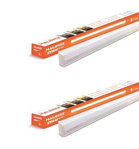 Image of Halonix 5W LED Batten /Led Tubelight | 1-ft Tubelight for Living Room & Bedroom | Cool day light | Pack 2
