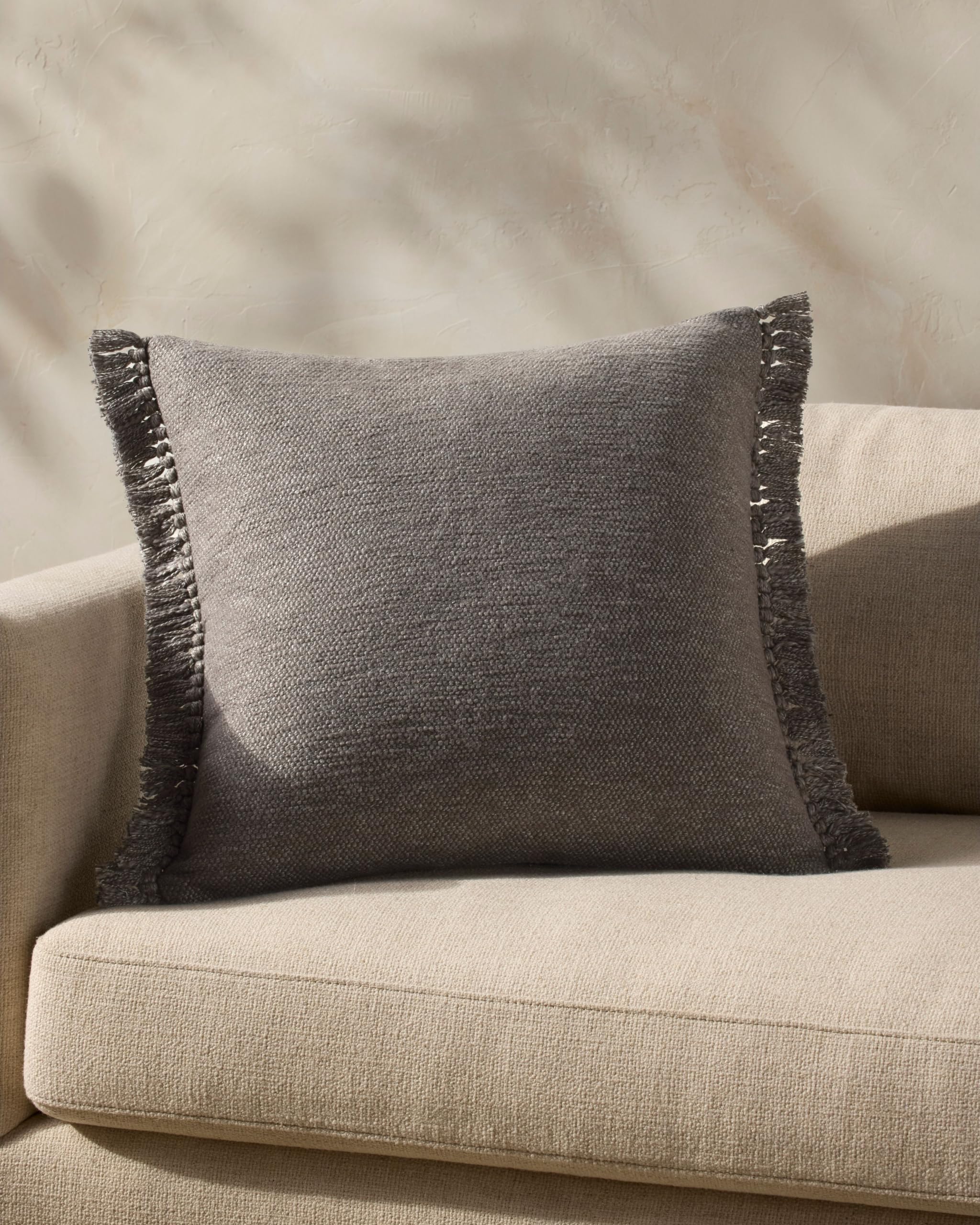Loloi Magnolia Home by Joanna Gaines Jett Collection PMH0063 Grey 22'' x 22'' Cover Only Pillow