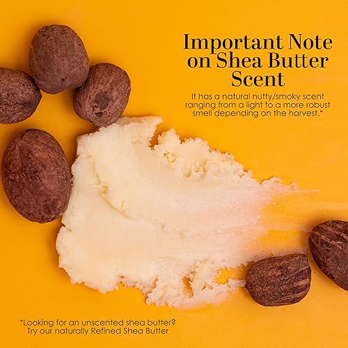 Vista 4 de Raw Shea Butter - 100% Pure African Shea Butter for Hair and Body with Natural Smoky Scent Unrefined Moisturizer for Dry Skin, DIY Lip Balm