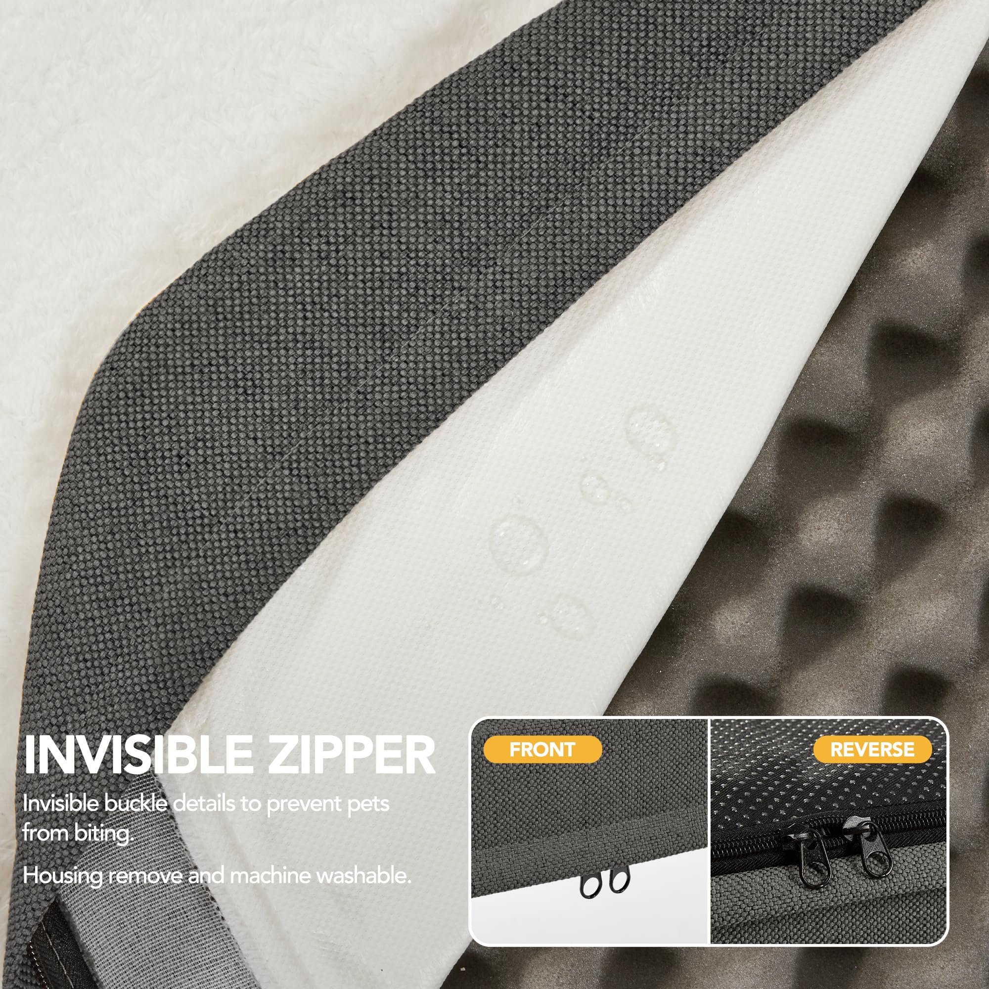 Deconovo Tappetino per Cani Antiscivolo Lettino Ortopedico per Cani di Piccola Taglia Cuscino per Cani Lavabile Tappetino per Cani Soffice Sfoderabile 76x51x8 CM Grigio Scuro 1 Pezzo