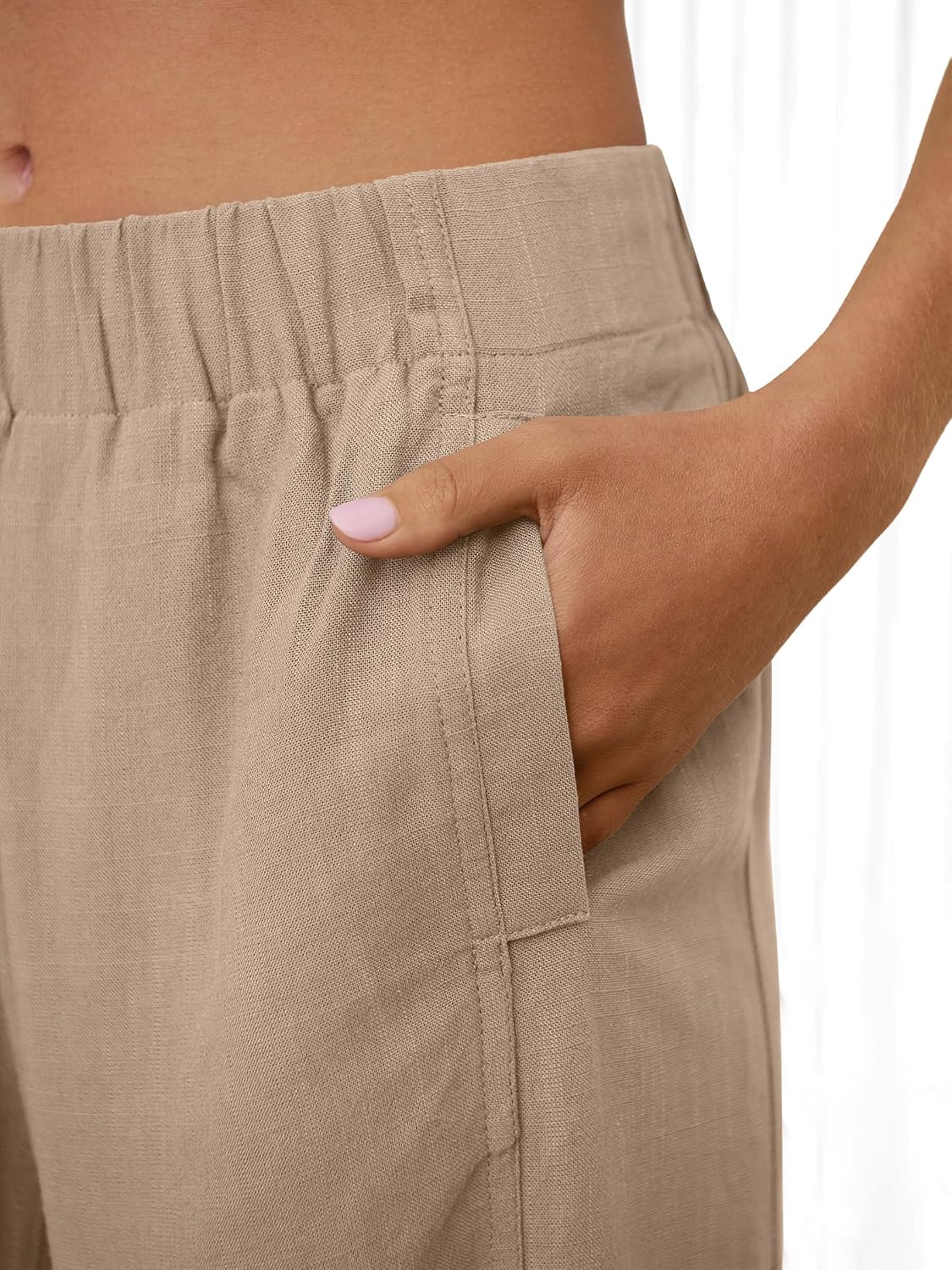 ANRABESS Women's Wide Leg Linen Pants image 5