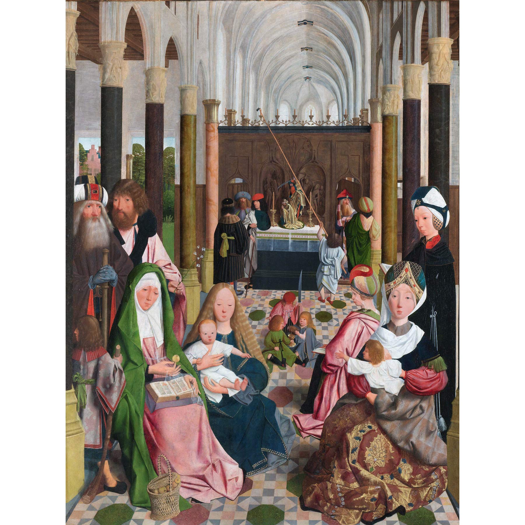 Artery8 Sint Jans The Holy Kinship Haarlem Painting Premium Wall Art Canvas Print 18X24 Inch