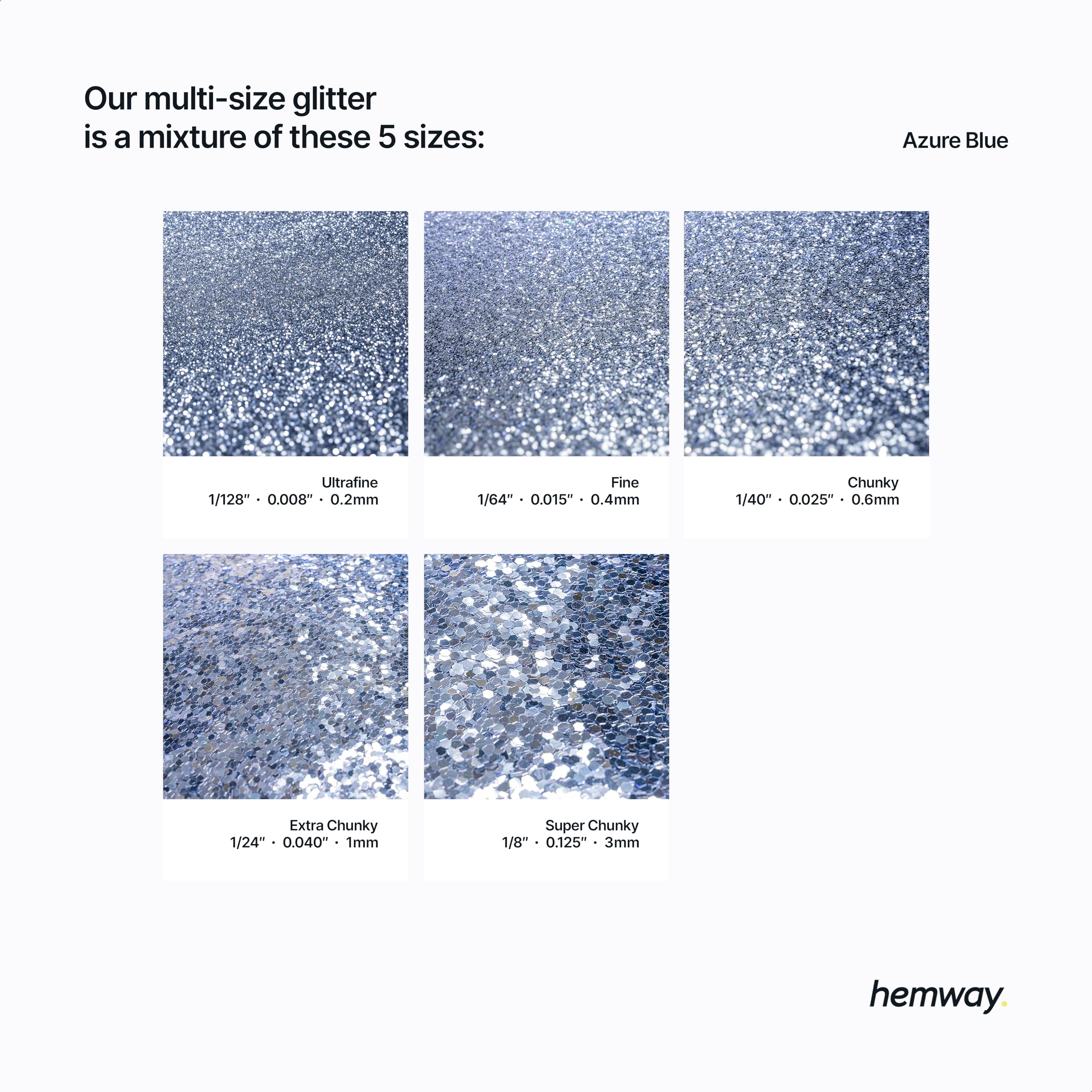 Hemway Azure Blue Glitter Shaker - Image 3