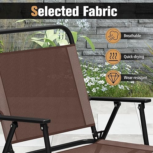 Miniatura 8 de Tangkula Juego de comedor plegable de 6 piezas, 4 sillas y mesa redonda de 31.5 pulgadas, sombrilla de patio incluida, para interior y exterior,