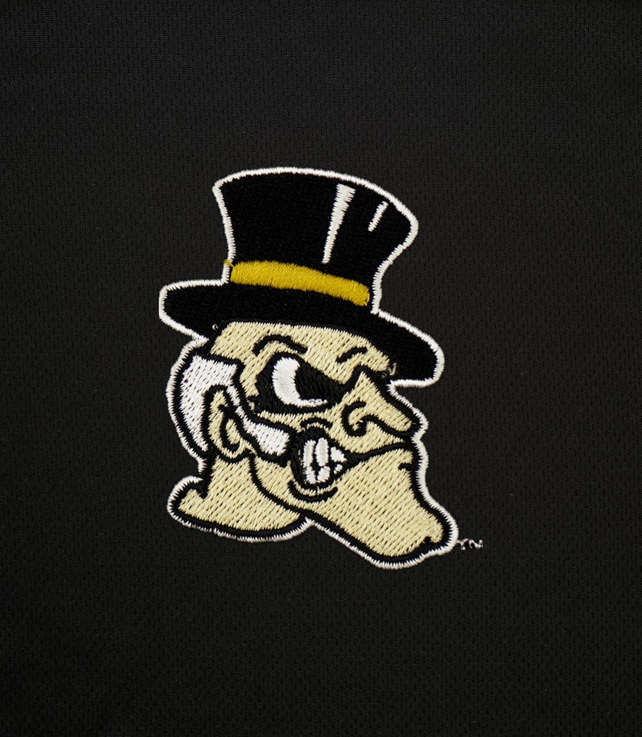 Vantage Apparel Men's Collegiate Polyester Mesh Team Icon Polo, Wake Forest Demon Deacons, Black, Medium
