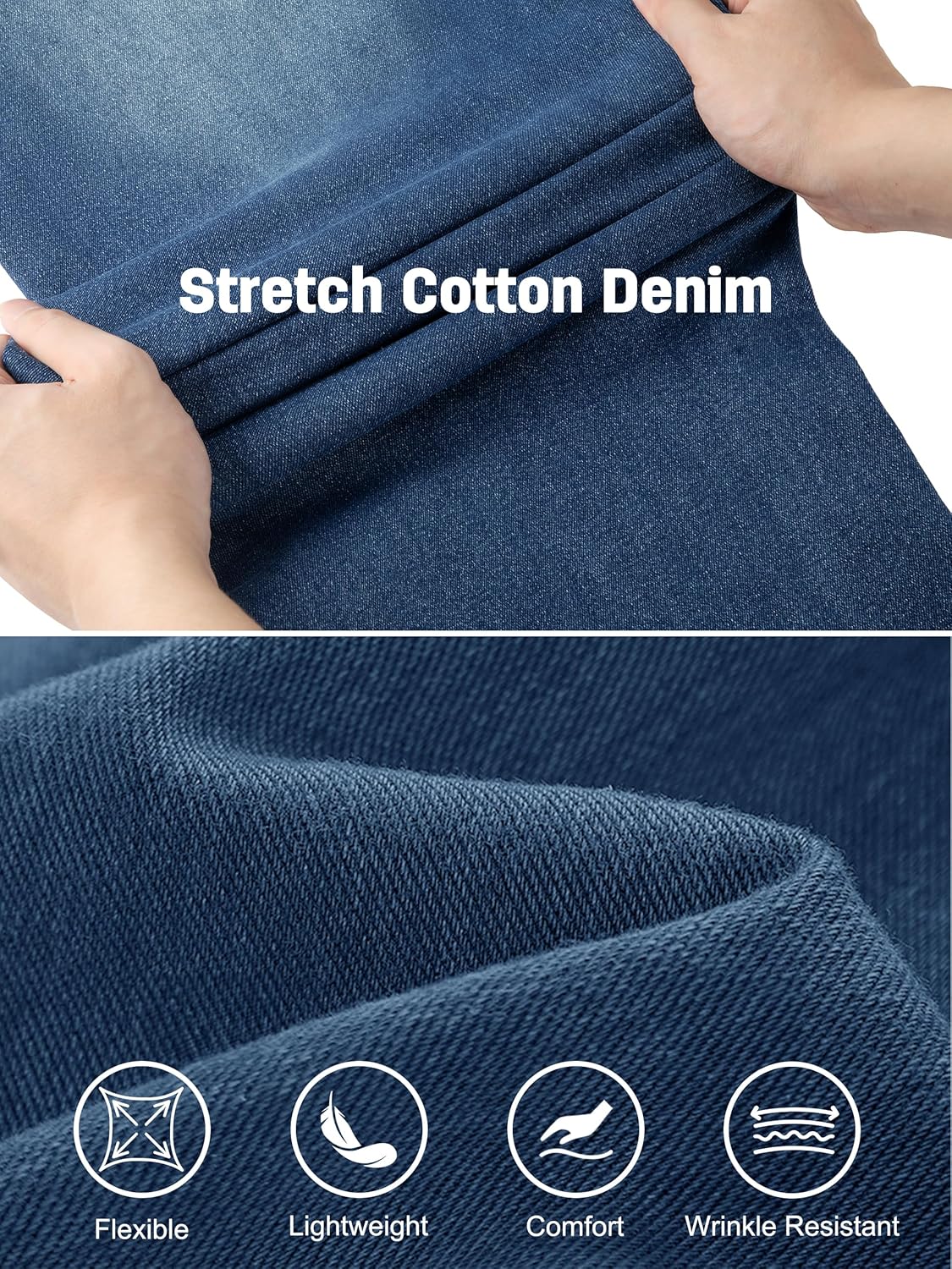 Tapata Women's 24/26 Petite Regular Wide Leg Jeans High Waisted Flare Stretchy Cropped Denim Pants Trendy Baggy Pockets - Image 4