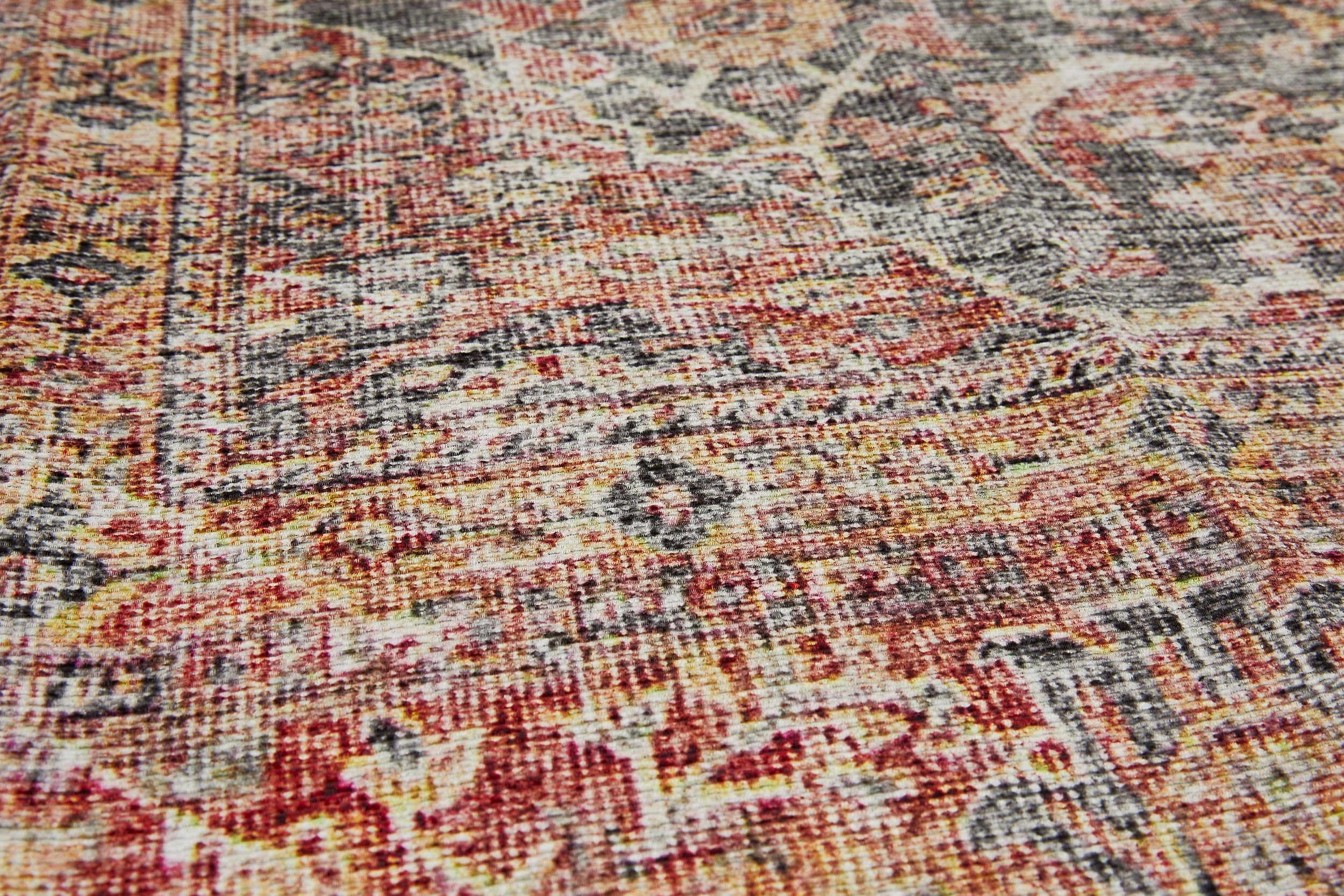 -LUXOR- living In- und Outdoor Teppich Lago, dünner waschbarer Teppich für Camping, Terrasse oder Wohnbereich, wetterfest, 160 x 230 cm, Rot