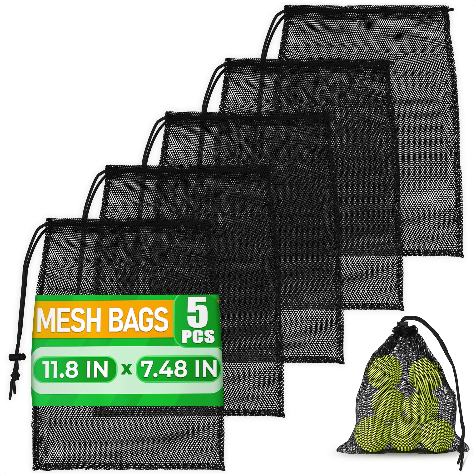 Amazon.com: Mesh Backpack Drawstring Black 5Pcs 11,8x7,48