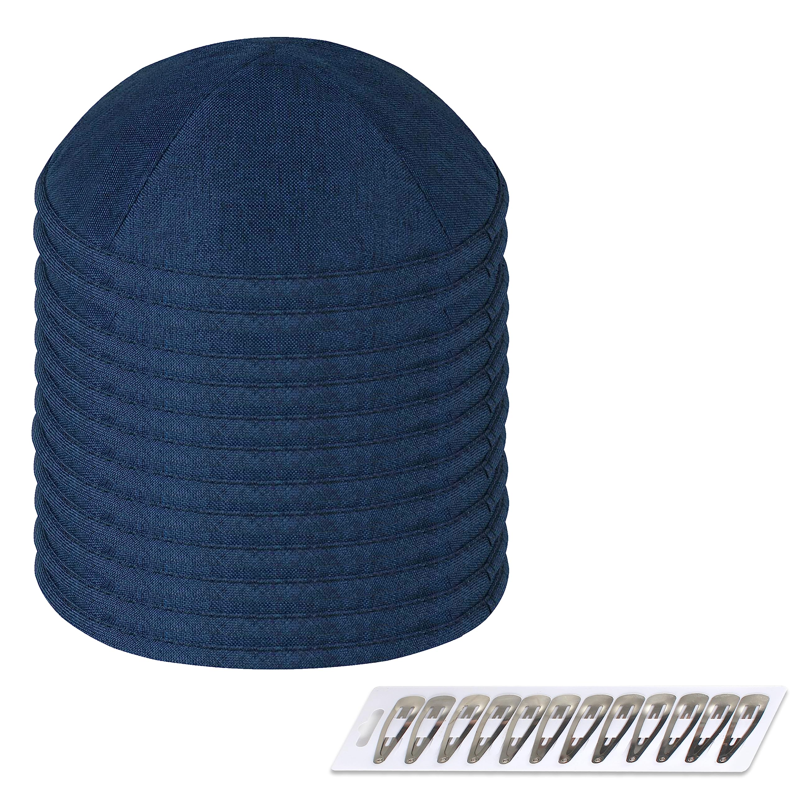 Zion Judaica Deluxe Linen Kippah Kids Yamakas Mens Ceremony Yarmulkes W/Clips