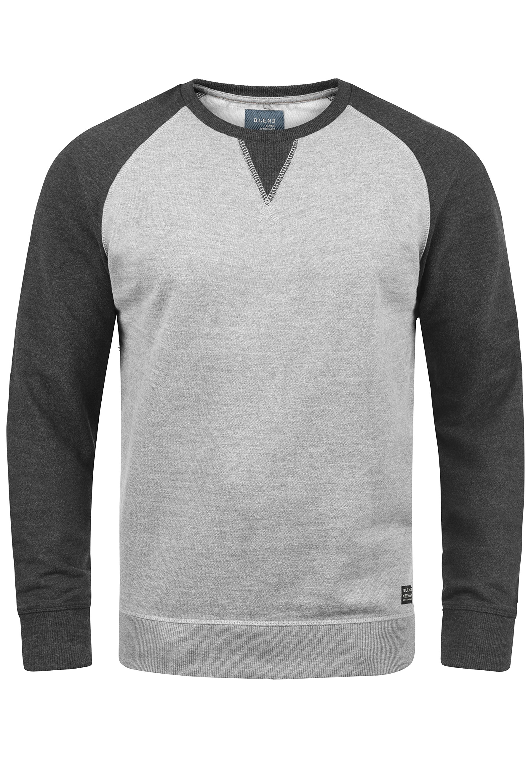 Blend BHAari Herren Sweatshirt Pullover Sweater mit Rundhals-Ausschnitt Rippbündchen Baumwollmischung Regular fit