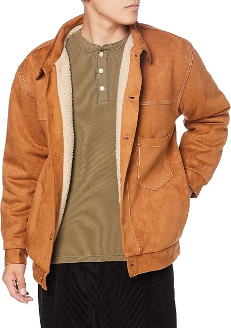 Amazon インプローブス 配色ステッチスエード裏ボアジャケット メンズ コート ジャケット 通販