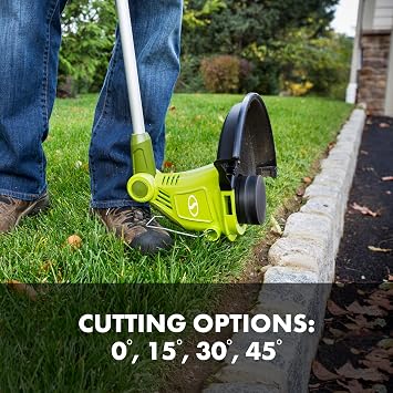 Sun Joe TRJ13STE Electric Grass Trimmer + Edger, 13-inch, 4-Amp, Telescoping Pole