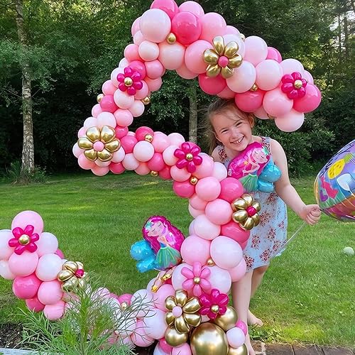 Miniatura 4 de Kit de guirnalda de arco de globos rosados de 139 piezas, temática de granja de vacas, globos de oro rosa pastel con estampado de vaca, lámina de