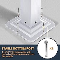 Vista 5 de HAPPATIO - Pérgola retráctil independiente de 10 x 10 pies para el aire libre con marco blanco para patios traseros, jardines, pérgola de patio