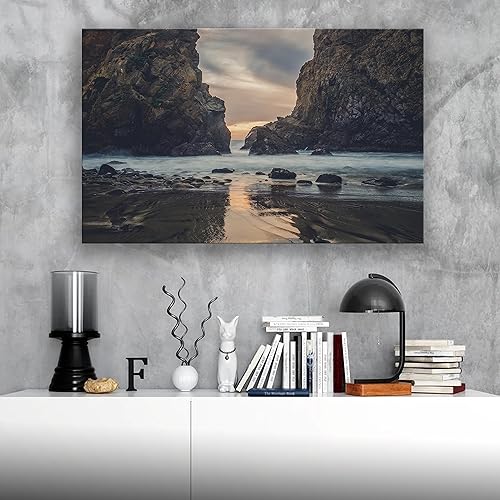 Miniatura 4 de BoxColors 1 Panel of 20x30 inches Canvas Prints Wall Art Pictures Framed landscape rocky mountains beach nature reflection scenic sunset Home Decor