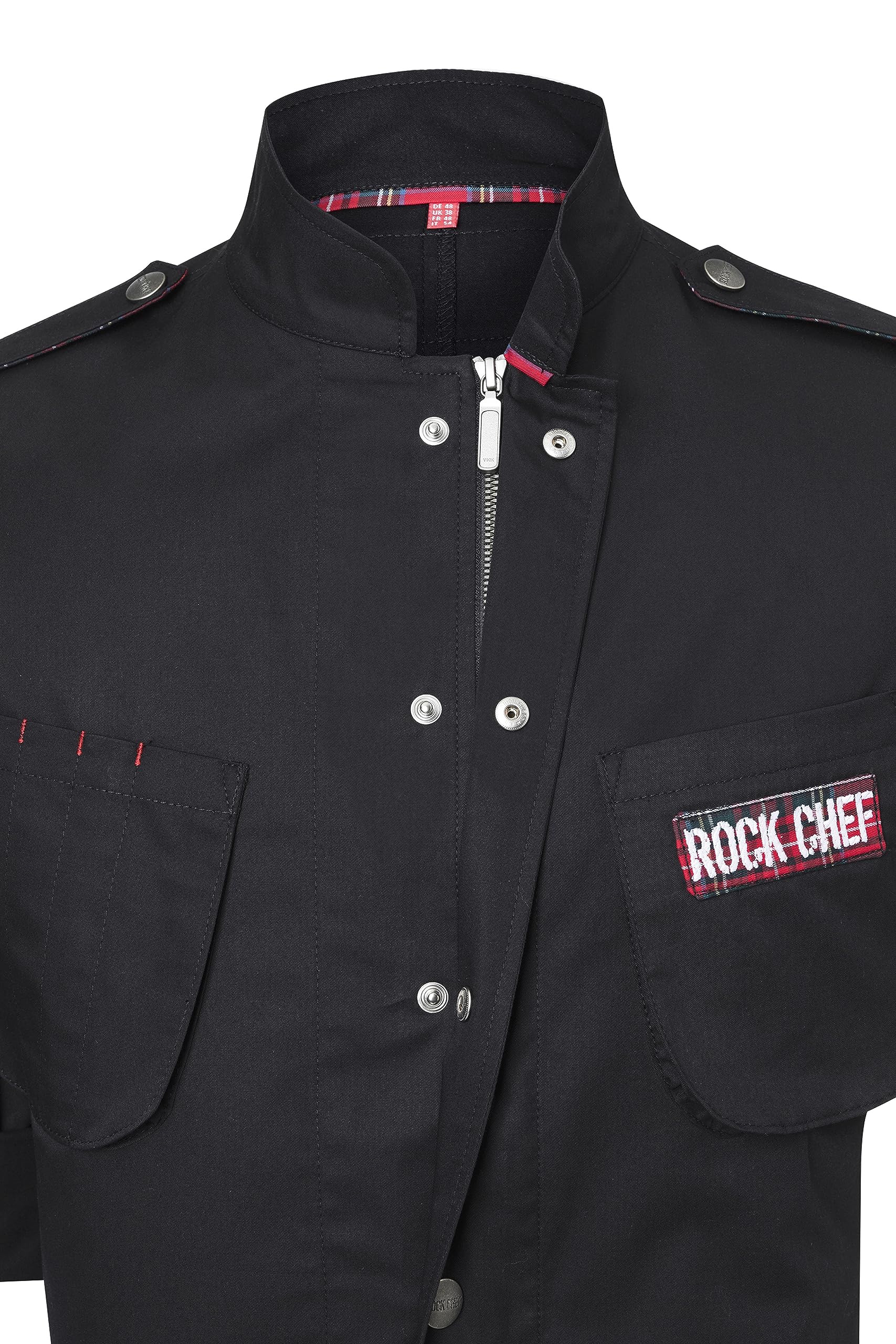 Karlowsky Herren Kochjacke Raw-Draft Rock Chef®-Stage2 Reißverschluss 100% Baumwolle